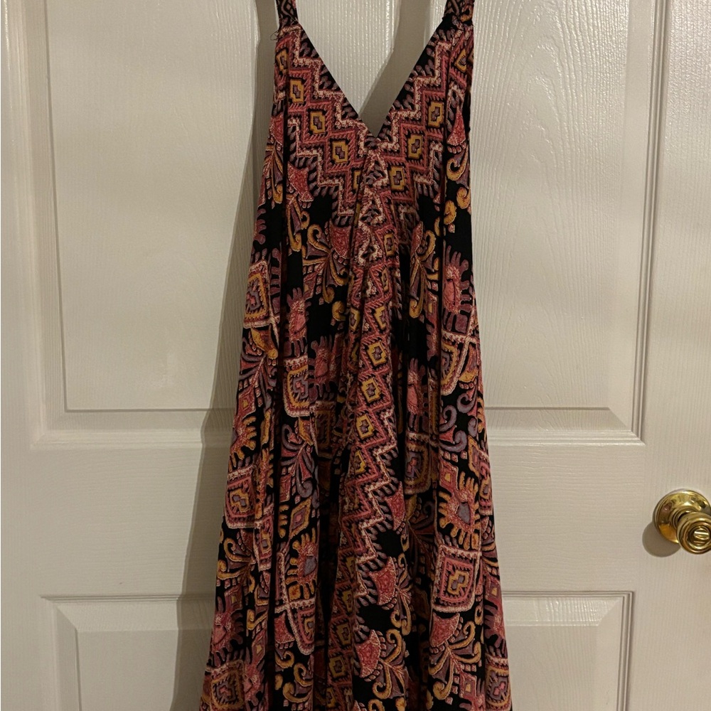 Angie Red Black jumpsuit Sleeveless V-Neck